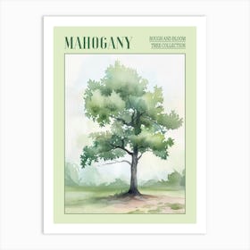 Mahogany Tree Atmospheric Watercolour Painting 4 Poster Art Print