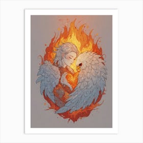 Eagle In Flames Art Print