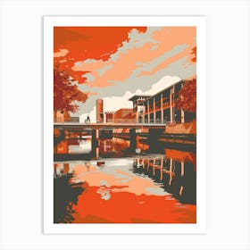 Duotone Illustration Red River Cultural District Austin Texas 4 Art Print