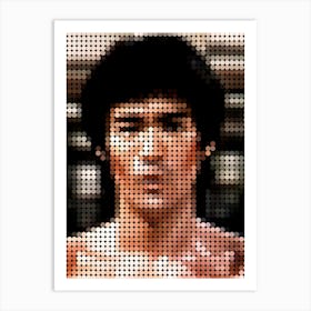 Bruce Lee In Style Dots Art Print