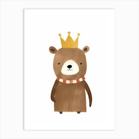 Little Brown Bear 6 Wearing A Crown Art Print