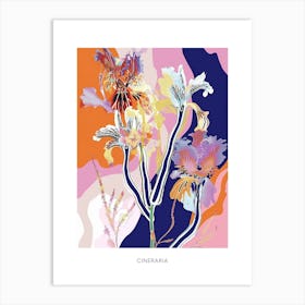 Colourful Flower Illustration Poster Cineraria 4 Art Print