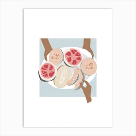 Summer Greece Holiday Cutout Melons Art Print