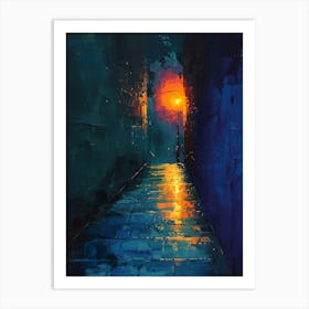 Alleyway At Night Art Print