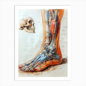 Anatomy Of The Foot biology art Art Print