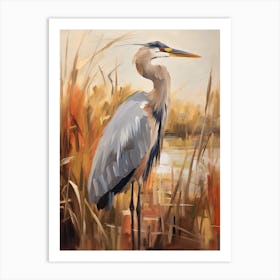 Bird Painting Great Blue Heron 7 Art Print
