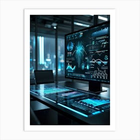 Advanced Digital Interface Showcasing Scientific Data Analysis Powered By Artificial Intelligence N (3) Art Print