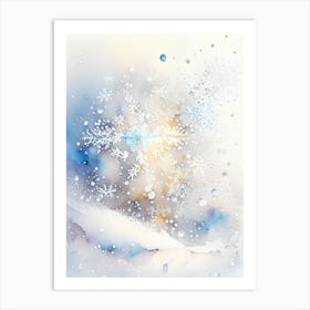 Graupel, Snowflakes, Storybook Watercolours 1 Art Print