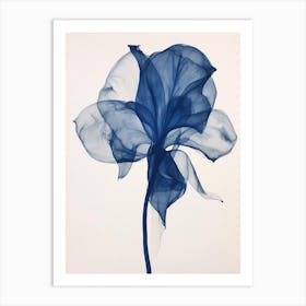 Blue Botanical Calla Lily 2 Art Print