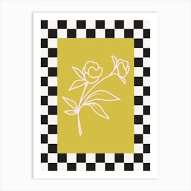 Modern Checkered Flower Poster  5 Art Print