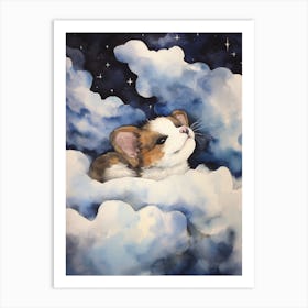 Baby Ferret 1 Sleeping In The Clouds Art Print