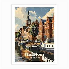 Haarlem Netherlands Canal Travel Art Art Print