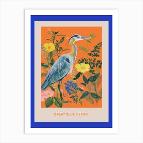 Spring Birds Poster Great Blue Heron 3 Art Print