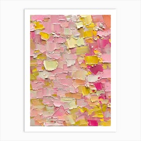 Pink And Yellow Abstract Painting Art Print