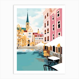 Helsingborg, Sweden, Flat Pastels Tones Illustration 4 Art Print