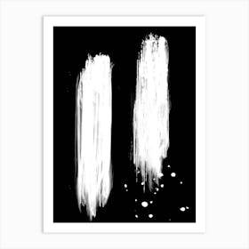 Abstract Strokes Black and White Poster_2169928 Art Print