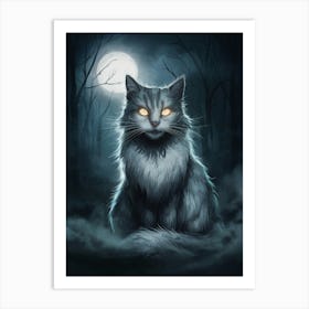 Cat In The Forest Art Print