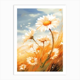 Daisy Wildflower, Blowing In The Wind, South Western Style (3) Art Print