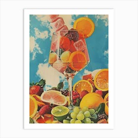 Fruity Jelly Candy Retro Collage 3 Art Print