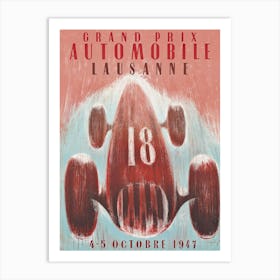 GRAND PRIX AUTOMOBILE, LAUSANNE Art Print