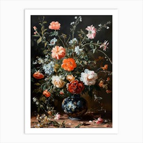 Baroque Floral Still Life Everlasting Flowers 3 Art Print