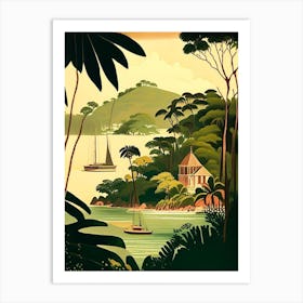 Providencia Island Colombia Rousseau Inspired Tropical Destination Art Print