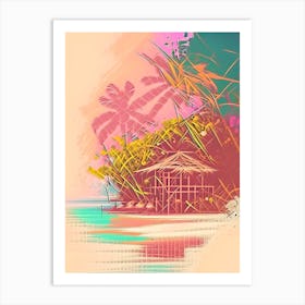 Cabilao Island Philippines Watercolour Pastel Tropical Destination Art Print