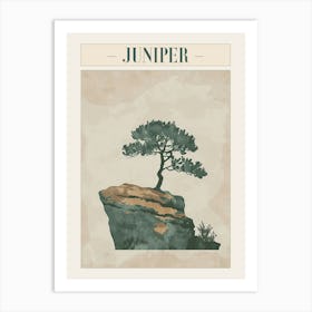 Juniper Tree Minimal Japandi Illustration 3 Poster Art Print