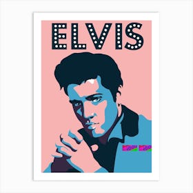 Elvis Presley Music Icon Pink Art Print