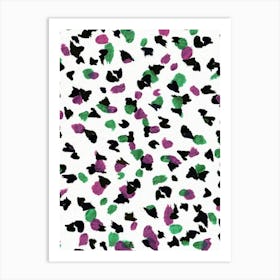 Abstract Modern Art, Splatters Painting with Oil Pastel Color Art Print. 2 Art Print