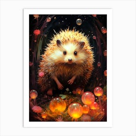 Hedgehog In The Forest Art Print