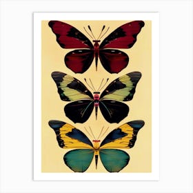 Butterflies In Flight, Lithograph, Beautiful Colors Art Print