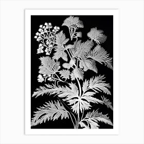 Meadowsweet Leaf Linocut 3 Art Print