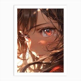 Anime Girl With Red Eyes Art Print