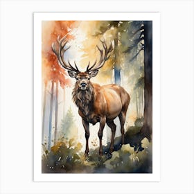 Elk In The Woods Art Print