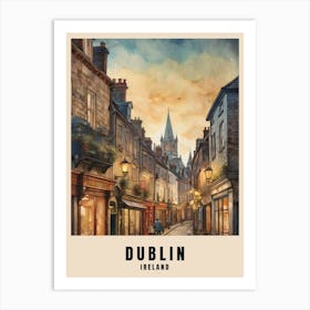 Dublin City Ireland Travel Poster (10) Art Print