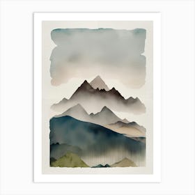 Watercolor Mountain Art Print