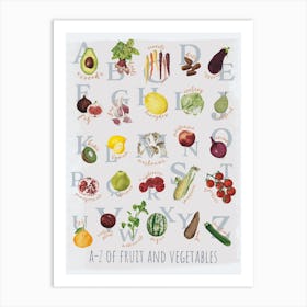 A-Z Fruit and Veg Art Print