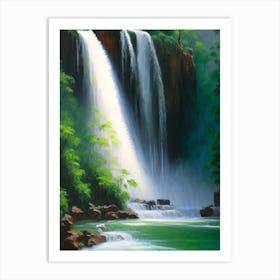 Anisakan Falls, Myanmar Peaceful Oil Art  Art Print