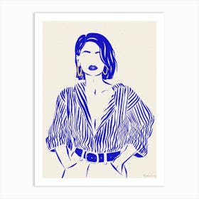 Woman In Blue 5 Art Print