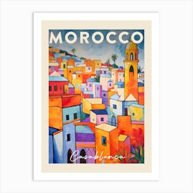 Casablanca Morocco 2 Fauvist Painting  Travel Poster Art Print