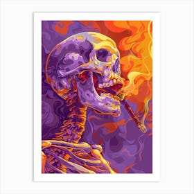 Skeleton Smoking A Cigarette 5 Art Print