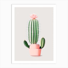 Easter Cactus Retro Minimal 2 Art Print