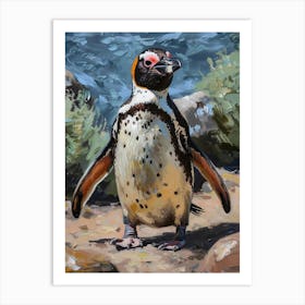 African Penguin Ross Island Oil Painting 4 Art Print