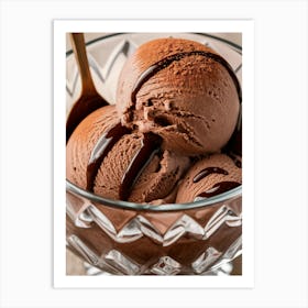 Chocolate Ice Cream In A Bowl Art Print