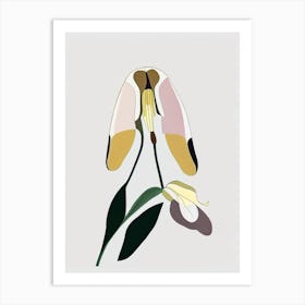 Lady's Slipper Wildflower Modern Muted Colours Art Print