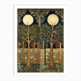 William Morris Moonlight In The Woods 17 Art Print