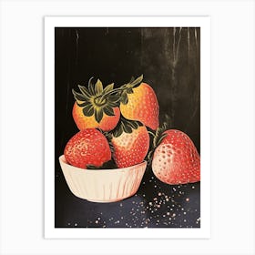 Art Deco Strawberry Still Life Art Print