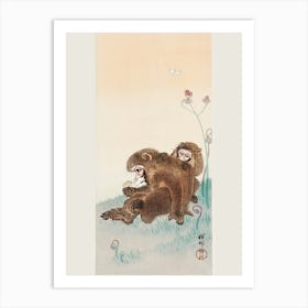 Two Monkeys (1900 1945), Ohara Koson Art Print