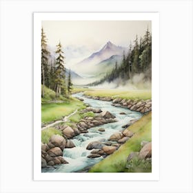 River In The Mountains.15 Art Print